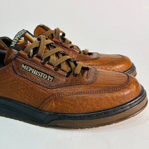 $395 MEPHISTO RUSH Chestnut Brown Leather Shoes Women US 9